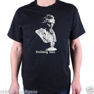 LUDWIG VAN BEETHOVEN T SHIRT   DISTRESSED BUST DESIGN CLASSICAL MUSIC