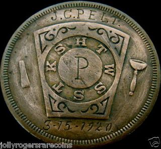 Masonic Coin Token One Penny 1920 Oak Cliff Chapter 373 R.A.M. Dallas