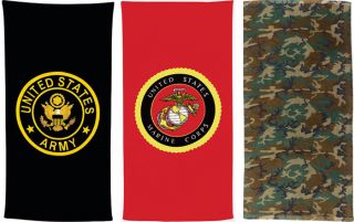 Military Embroidered & No Print Cotton Beach Towel
