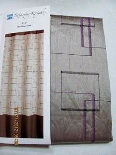GIO Geometric Fabric Shower Curtain Pale Lavender w stitched boxes