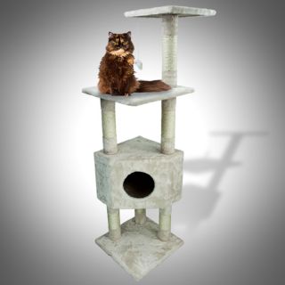 Cat Tower Tree Condo Scratcher Furniture Kitten House Beige Post Bed