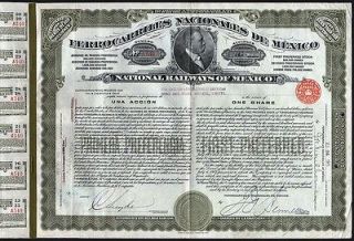 1911 National Railways of Mexico 200 Mexican Gold Pesos   uncancelled