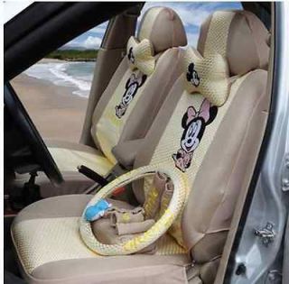 lovely fashion beige cartoon Mickey Mouse car safety seat cover 18pc