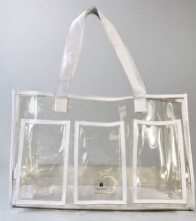 LISA PERRY Clear Plastic Beach Tote Handbag