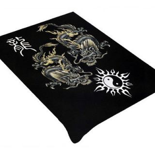 Newly listed 2 Dragons BA 12 Yin Yang Plush High Pile Fuzzy Blanket