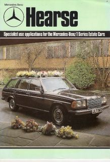 Mercedes Benz W123 T Series Hearse 1980 81 UK Market Sales Brochure