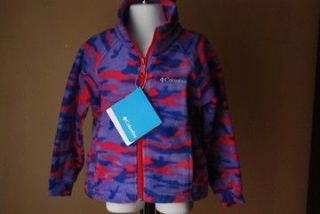 NWT COLUMBIA Benton Springs Fleece Zip Jacket, Pink & Purple Camo