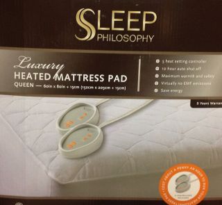 Sleep Philosophy Luxury Electric Heated Quilted Queen Mattress Pad 2