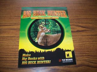 BIG BUCK HUNTER VIDEO ARCADE GAME FLYER BROCHURE 2000