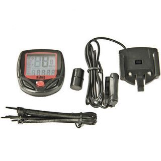 Black and Red New LCD Bike Bicycle Computer Odometer Speedometer