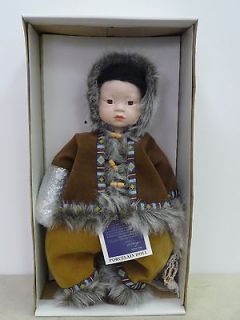 MOMENTS TREASURED by william tung handcrafted porcelain eskimo doll