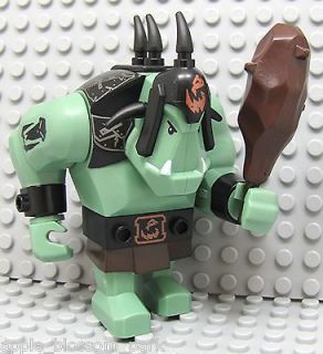 NEW Lego Castle LARGE GREEN TROLL Figure w/Tatoo & Black Horns + Brown