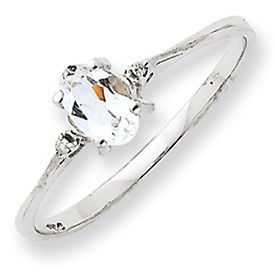 White Gold Diamond Jan Dec Genuine Birthstone Ring In Multiple Sizes