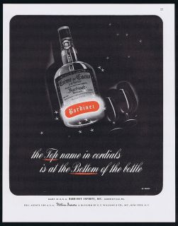 1946 Bardinet Creme De Cacao Cordial Liqueur Bottle Ad