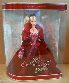 2002 Holiday Celebration Barbie Doll Golden Hair   Rooted Eyes Lashes