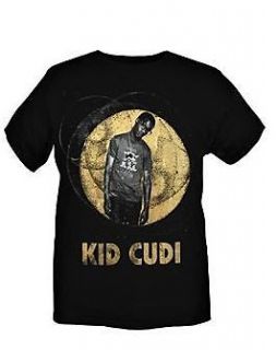 KID CUDI Gold Foil Moon T Shirt **NEW music band concert tour Slim Fit