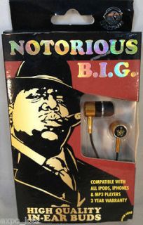 Notorious BIG In Ear Buds Artist Headphones for iPod iPhone MP4 MP3