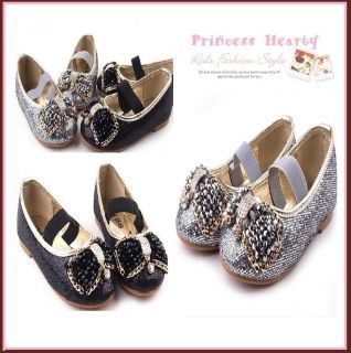 Girl Fancy Sparkle Designer Inspired Bling Beads Bow Mary Janes Shoes
