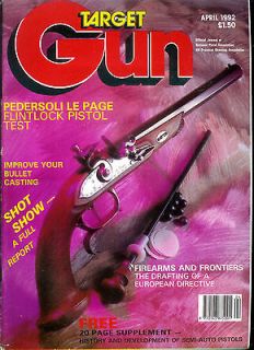 April 1992   Pedersoli Le Page flintlock, Adams revolver, Ruger P90