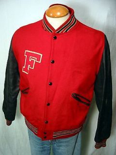 Vintage BUTWIN WOOL HORSEHIDE Leather Varsity Stadium Jacket Patina Sz