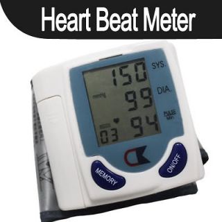 Wrist Cuff Arm Blood Pressure Monitor Heart Beat Meter Machine Gauge