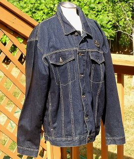 Johnny Blaze Dark Blue Denim Cotton Jean Jacket Mens Size Extra Large