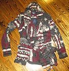 Ralph Lauren Blue Label Hand Knit Wrap Southwest Shawl Sweater Indian