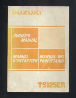 1982) Owners Manual/Handboo k TS125,TS 125 ER,Trail Bike,SF11A
