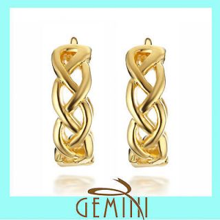 18K Gold Filled Double Infinity Women Jewelry Hoop Wedding Earrings A3