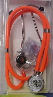 Stethoscope Sprague Hot Orange Dual Tube 122 NIB