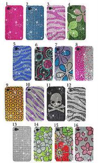 For Apple iPhone 4S 4 Bling Design Snap On Hard Case Rhinestone Cover