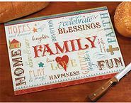 Cutting Board   Tempered Glass   Family Theme   15 3/4 x 11 3/4