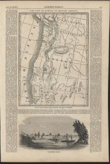 Coast Gold Countries Vancouver Island 1858 Harpers Weekly antique map