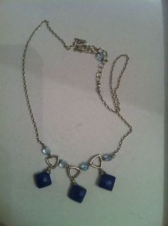 Newly listed karen gilbert wire wrapped lapis and blue topaz necklace
