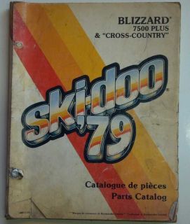 1979 SKI DOO BLIZZARD 7500 PLUS PARTS MANUAL COMPLETE