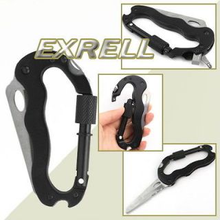 Multi Tool Carabiners with Knife + Screw Driver + Bottle Opener for
