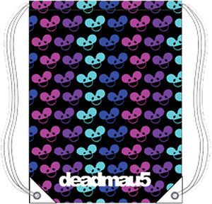 Deadmau5 Repeat Printed Logo Back Sack Cinch Drawstring Bag