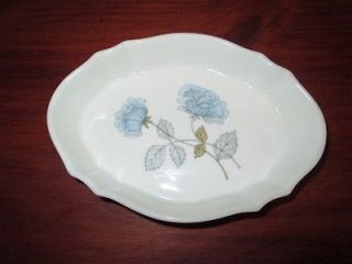 Newly listed Wedgwood Ice Rose Small Oval Trinket Dish   Blue Flowers