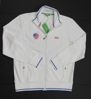 HUGO BOSS GREEN Skaz Flag USA Full Zip Sweatshirts Track Jackets NEW