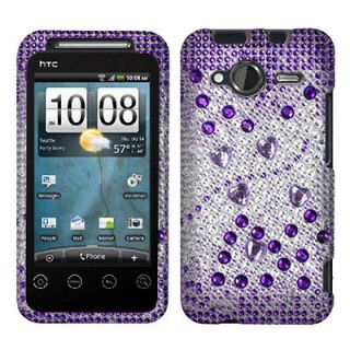 Shift 4G A7373 Phone Purple Beats Full Bling Diamond Hard Case Cover