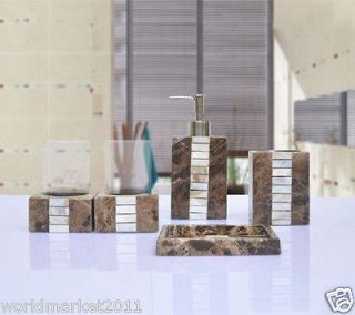 Natural Marble+Shell Wedding Gift Home Bathroom Wash Supplies Five Set