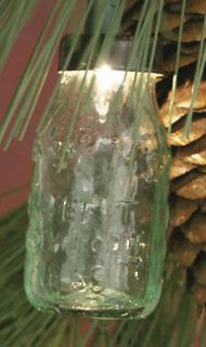 Country mini glass MASON JAR ornie light covers /nice tree or shelf