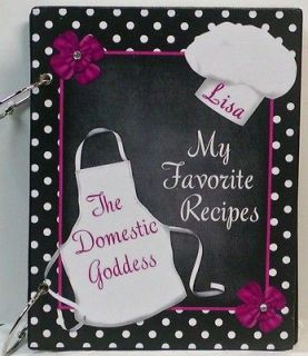 Domestic Goddess Custom Wood Blank Recipe Book Personalized Free
