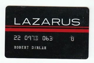 Expired Lazarus Charge Plate Credit Card Bloomingdales Assoc