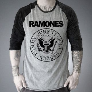 Ramones logo punk rock band NYC Baseball Jersey t shirt 3/4 sleeve