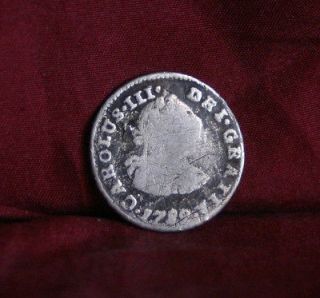Bolivia 1782 PR 1/2 Real Silver World Coin Carlos III Low Mintage