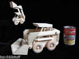 Wood Wooden Skidloader Front Loader Bobcat Tractor Farm Toy COOL
