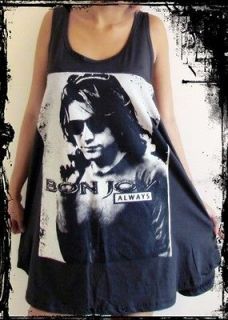 Ladies Bon Jovi Dress** Free Size Tank Top T Shirt Vest Singlet*NEW*