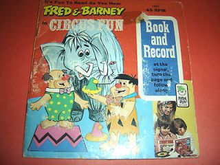 FRED & BARNEY IN CIRCUS FUN BOOK AND RECORD 45 RPM ~ 1974 FLINTSTONES