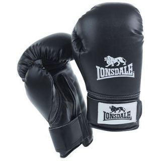 New Lonsdale Champ Fighting 10oz Boxing Gloves Black S/M + L/XL